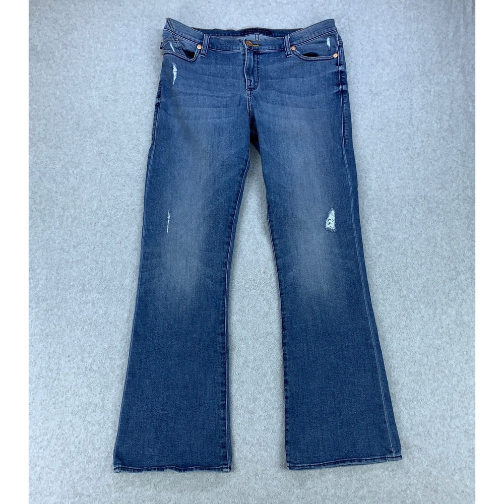 Rock & Republic Kasandra Jeans Womens 14 Blue Distressed Bootcut R010361